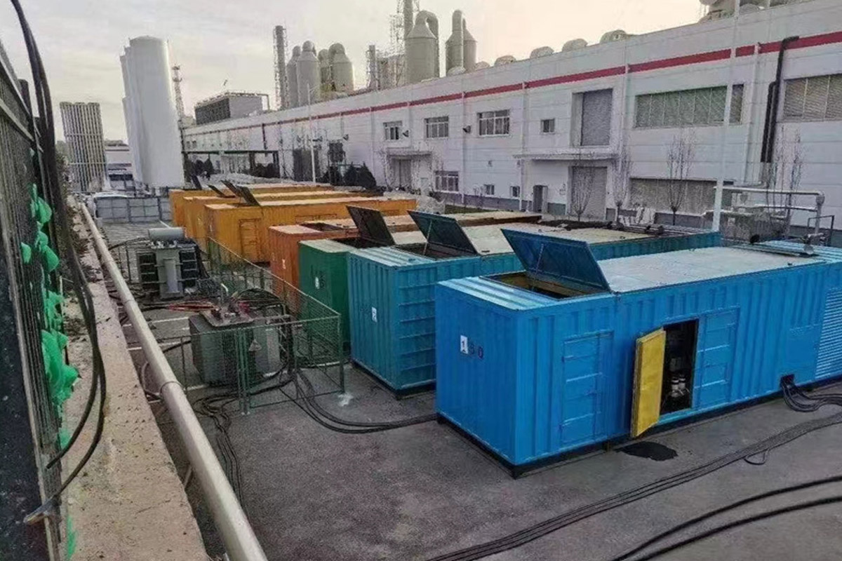 浑江发电机租赁施工现场